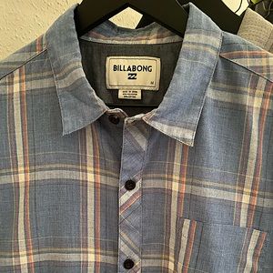 Billabong Plaid Short Sleeve Shirt Mens M
